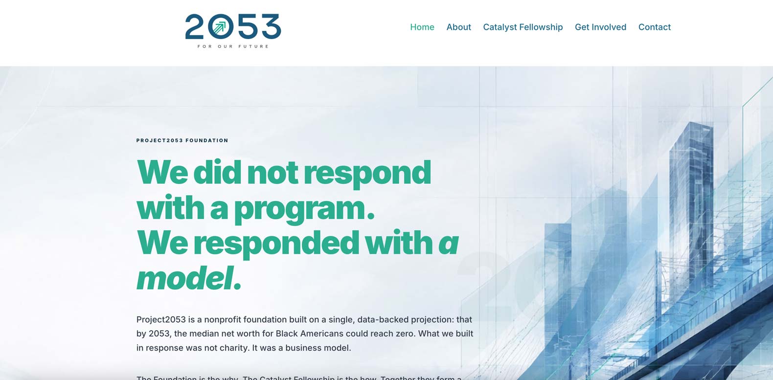 Project2053 website screenshot